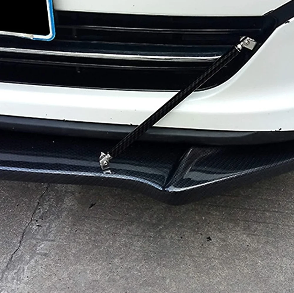 Carbon Front Bumper Lip Splitter Strut Rod Tie Support Bars - Picture 6 of 7